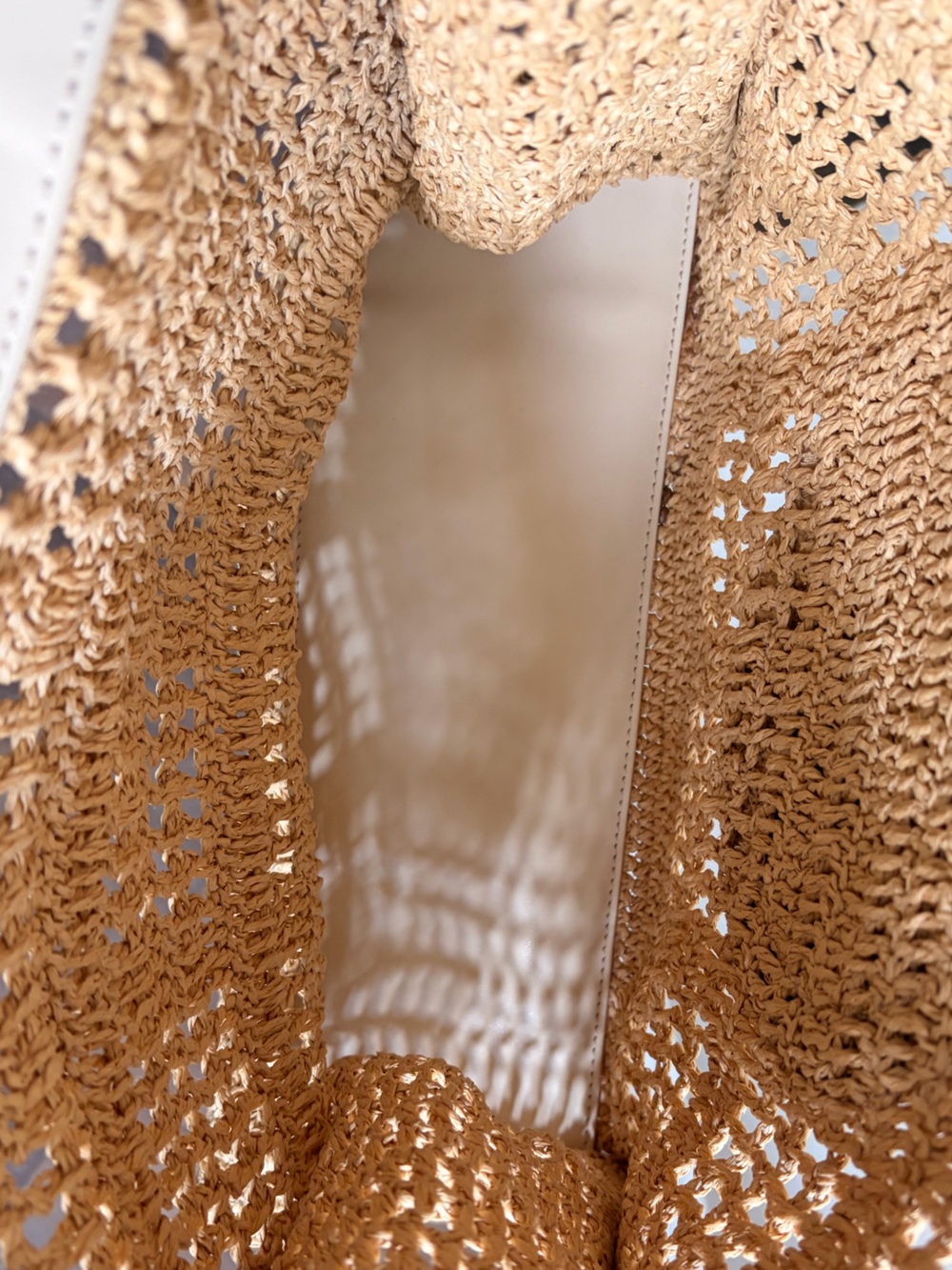 Tory Burch Natural Woven Raffia Tote-Flawed - Picture 7 of 8